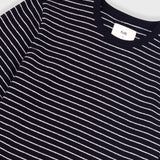 Short Sleeve Textured Striped T-Shirt - Black Ecru