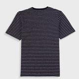 Short Sleeve Textured Striped T-Shirt - Black Ecru