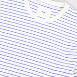 Short Sleeve Textured Striped T-Shirt - Ecru / Bright Blue