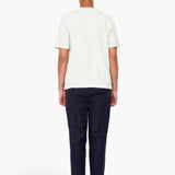 Short Sleeve Textured Stripe T-Shirt - Ecru / Misty Green