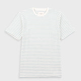 Short Sleeve Textured Stripe T-Shirt - Ecru / Misty Green