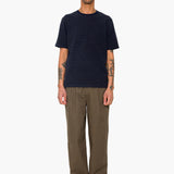 Short Sleeve Textured Stripe T-Shirt - Navy / Olive