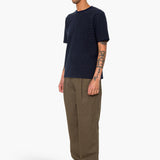 Short Sleeve Textured Stripe T-Shirt - Navy / Olive