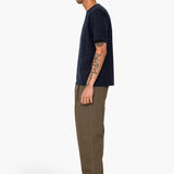 Short Sleeve Textured Stripe T-Shirt - Navy / Olive