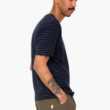 Short Sleeve Textured Stripe T-Shirt - Navy / Olive