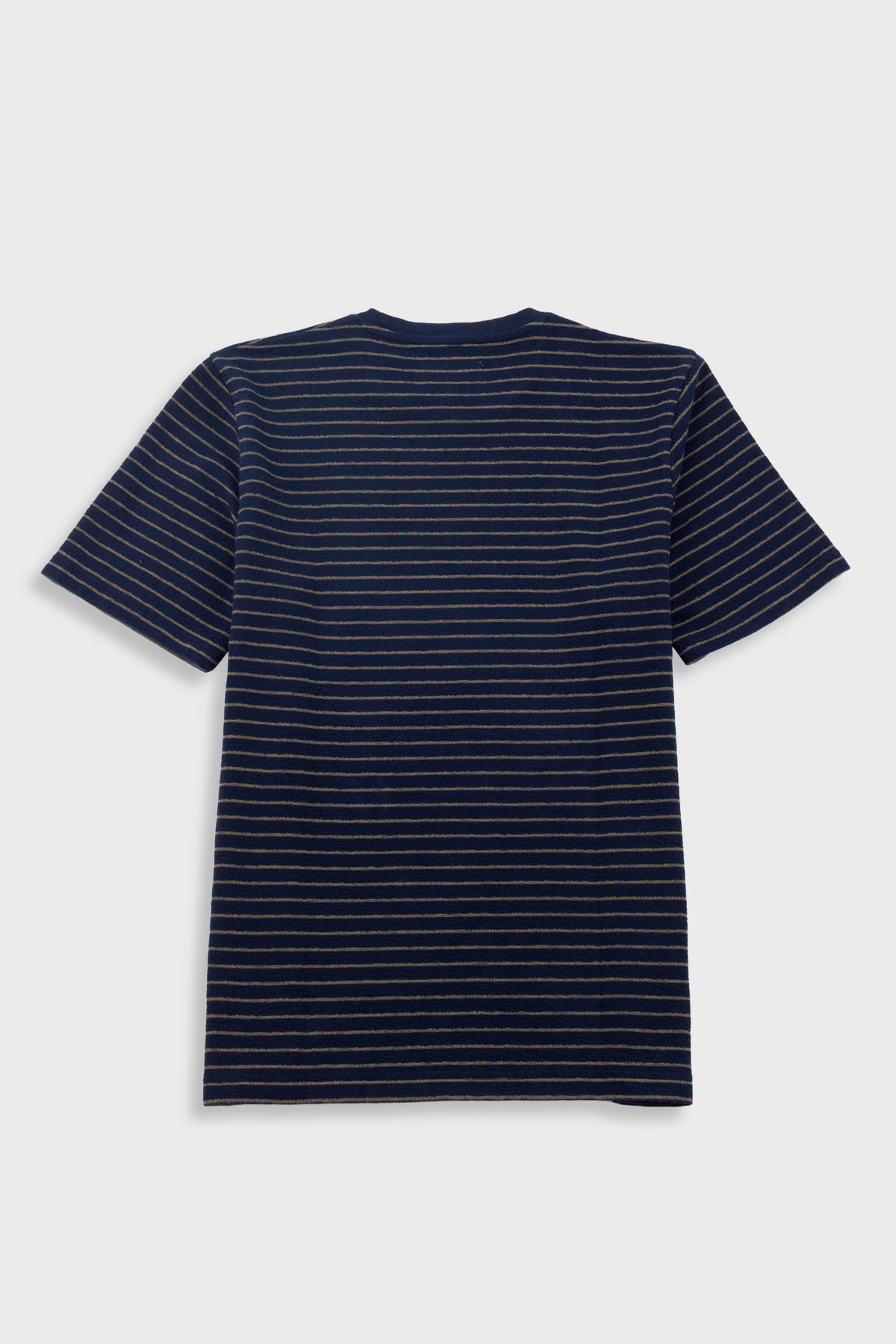 Folk Folk Short Sleeve Textured Stripe T-Shirt - Navy / Olive