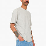 Short Sleeve Textured T-Shirt - Light Grey Melange