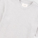 Short Sleeve Textured T-Shirt - Light Grey Melange