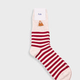 Striped Socks - Crimson / Stone