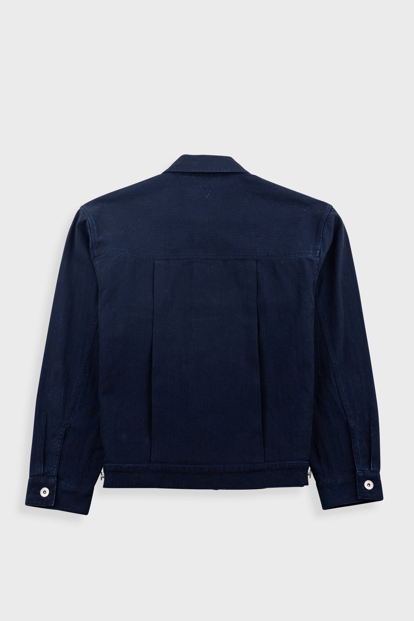 Navy blue jacket on a light gray background