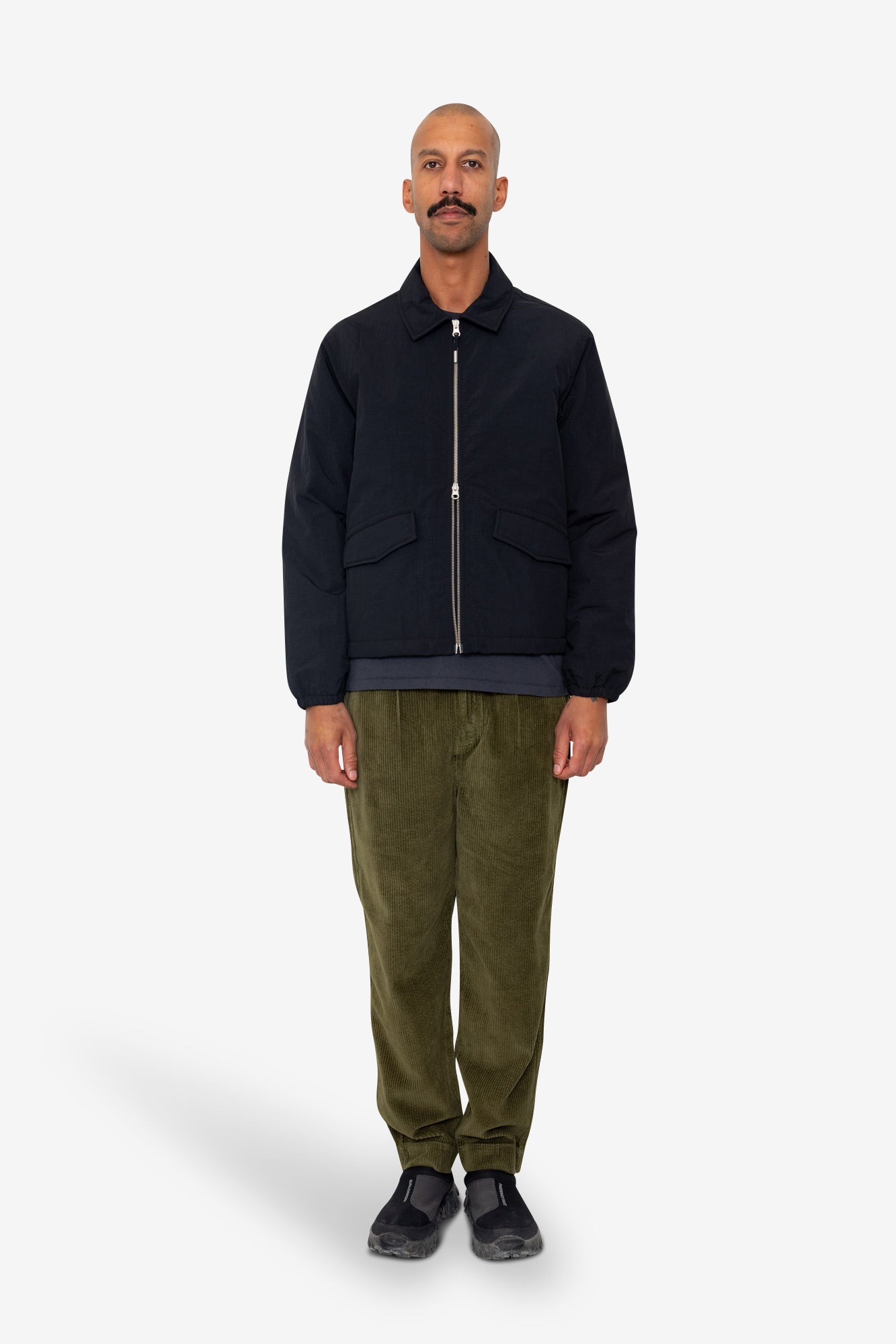 Folk Wadded Bomber Black Ripstop Nylon