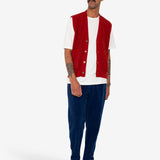 Waffle Vest - Crimson