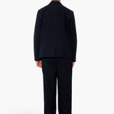 Wide Fit Blazer - Ash Navy Brushed Twill