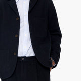 Wide Fit Blazer - Ash Navy Brushed Twill