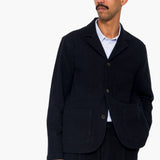 Wide Fit Blazer - Ash Navy Brushed Twill