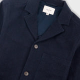 Wide Fit Blazer - Ash Navy Brushed Twill