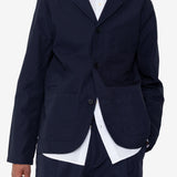 Wide Fit Blazer - Navy Tech Slub