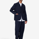 Wide Fit Blazer - Navy Tech Slub