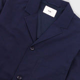 Wide Fit Blazer - Navy Tech Slub