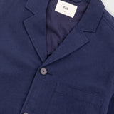 Folk | Folk Wide Fit Blazer - Navy Textured Cotton