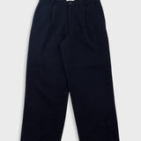 Wide Fit Trouser - Ash Navy Brushed Twill
