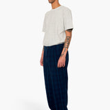 Wide Fit Trouser - Indigo Wool Check