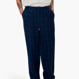 Wide Fit Trouser - Indigo Wool Check