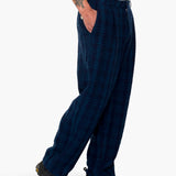 Wide Fit Trouser - Indigo Wool Check