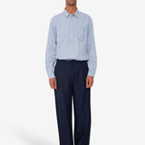 Wide Fit Trouser - Navy Tech Slub