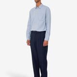 Wide Fit Trouser - Navy Tech Slub