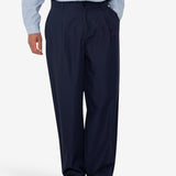 Wide Fit Trouser - Navy Tech Slub