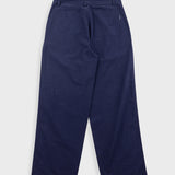 Folk | Folk Wide Fit Trouser - Navy Textured Cotton