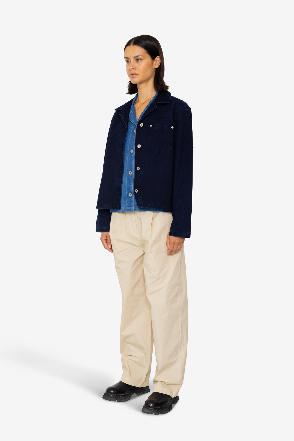 Folk Folk Worker Overshirt - Deep Indigo Slub