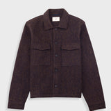 Zaki Jacket - Navy Espresso Brushed Wool