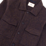 Zaki Jacket - Navy Espresso Brushed Wool