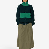 Zip Through Jumper - Green