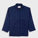 Folk | Folk Archive Shirt - Dark Navy Dobby Stripe