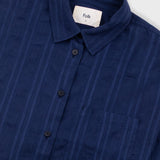Folk | Folk Archive Shirt - Dark Navy Dobby Stripe