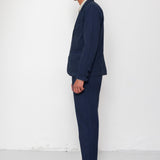 Assembly Suit Trouser - Navy Herringbone