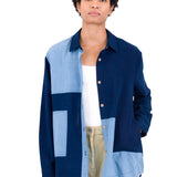 Boyfriend Shirt - Indigo Patchwork
