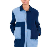Boyfriend Shirt - Indigo Patchwork