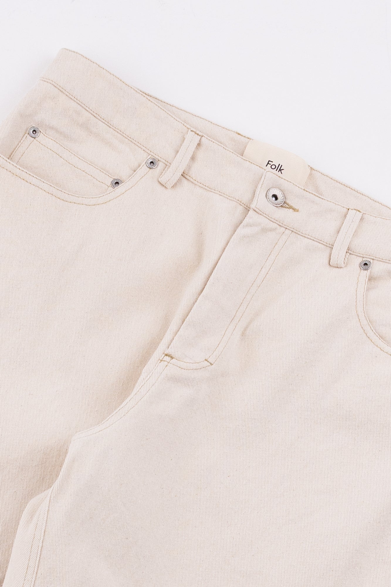 Folk | Folk Barrel Leg Trouser - Ecru Twill