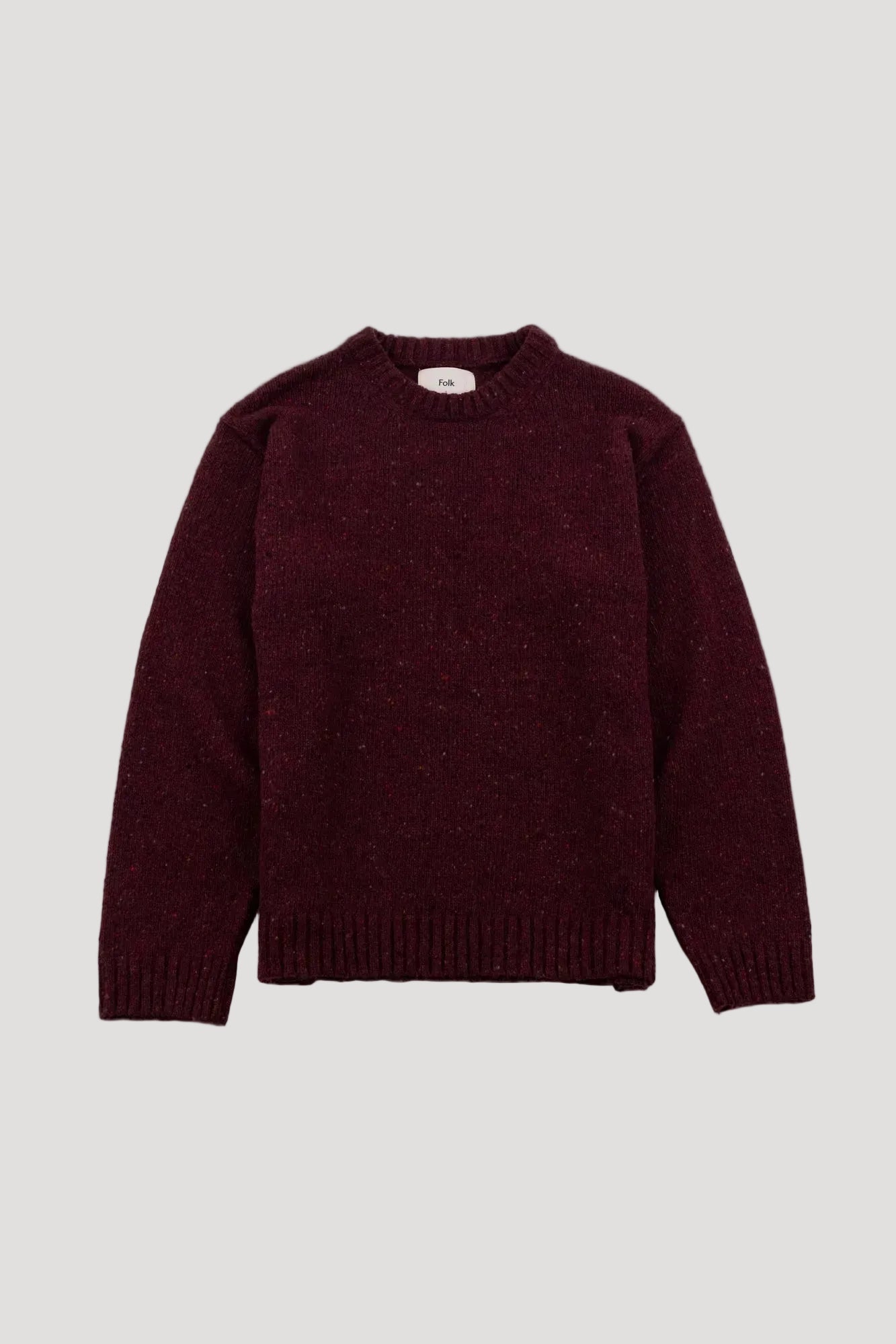 FOLK CREW JUMPER BURGUNDY
