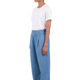 Drawcord Baggy Pants - Light Indigo Topstitch