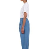Drawcord Baggy Pants - Light Indigo Topstitch