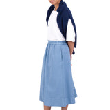 Full Seam Skirt - Light Indigo Topstitch
