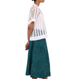 Full Seam Skirt - Vintage Green Stitch Print