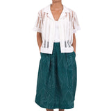 Full Seam Skirt - Vintage Green Stitch Print