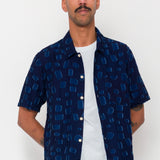Gabe Shirt - Indigo Irregular Dot
