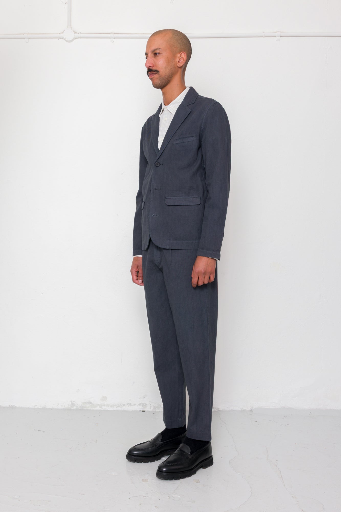 Folk | Folk Lunar Suit Trouser - Soft Black Cotton Linen
